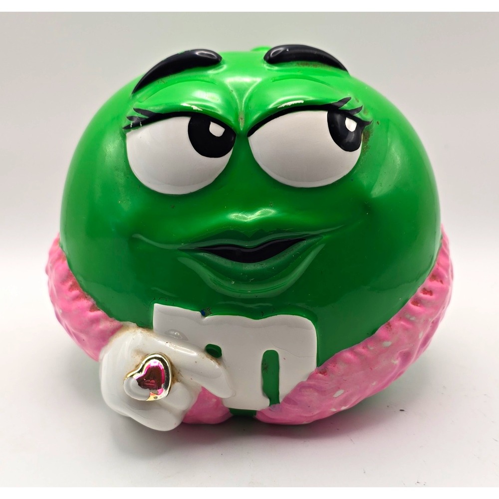 Galerie M&M's Ms. Green Character Candy Jar w/Lid 6.5" Round 5.5" H